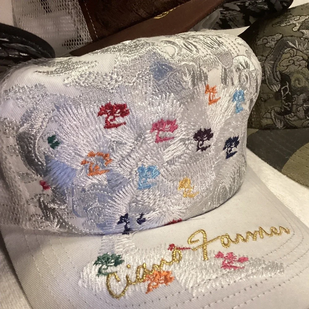 Ciano Farmer Embroidered Trucker Hat Men Snapback Mesh Cap Bonsai Japanese Art